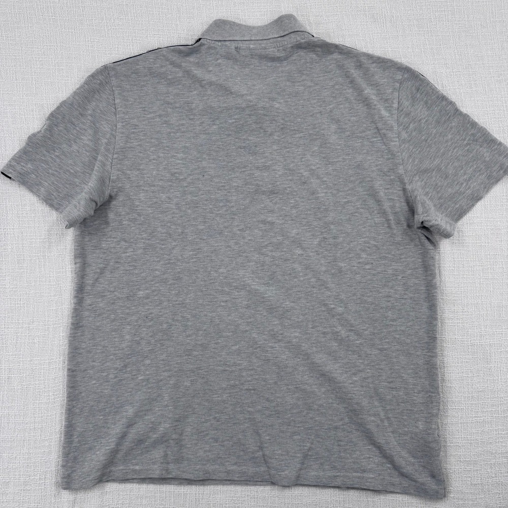 Lacoste Mens Medium Regular Fit Polo Shirt Gray Logo Tape Shoulder Sleeve - Picture 5 of 10